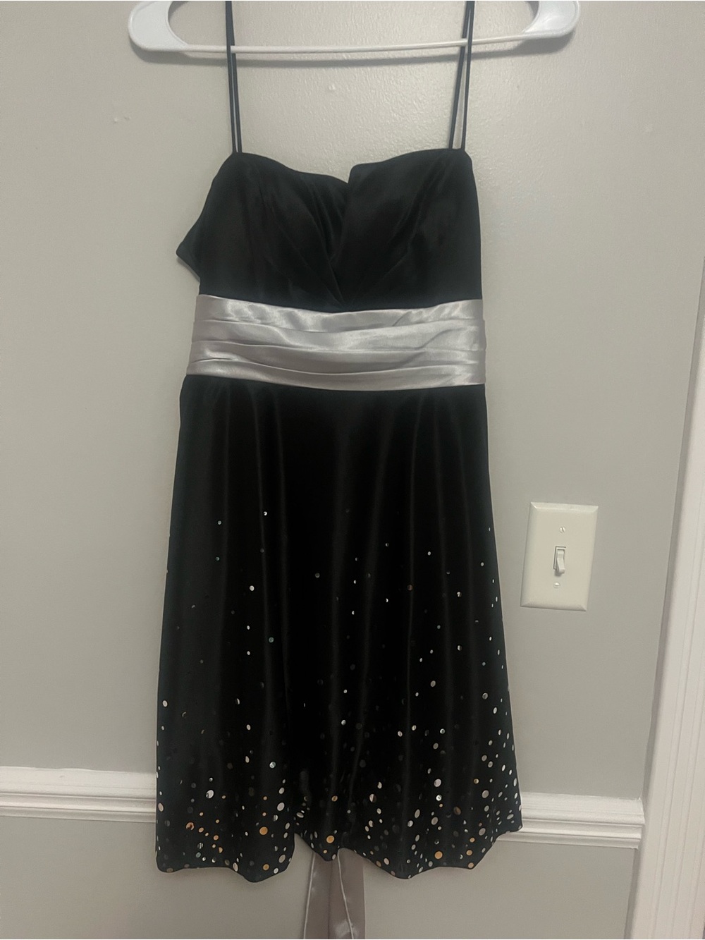 Jump Black Strapless Dress with Silver Waistband